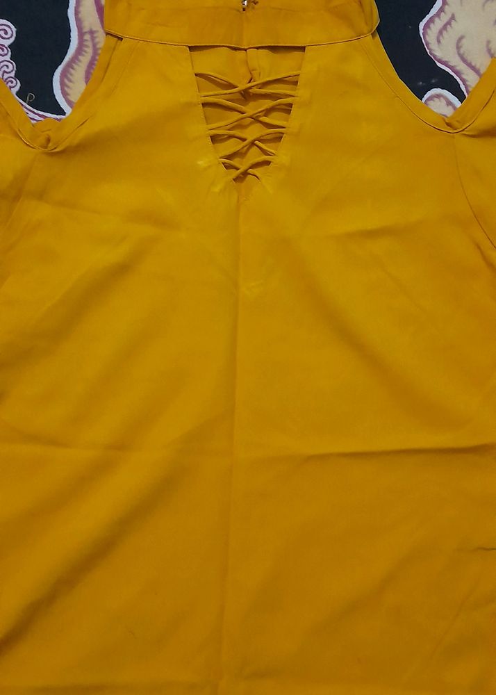 Mustard Yellow Off Shoulder Top