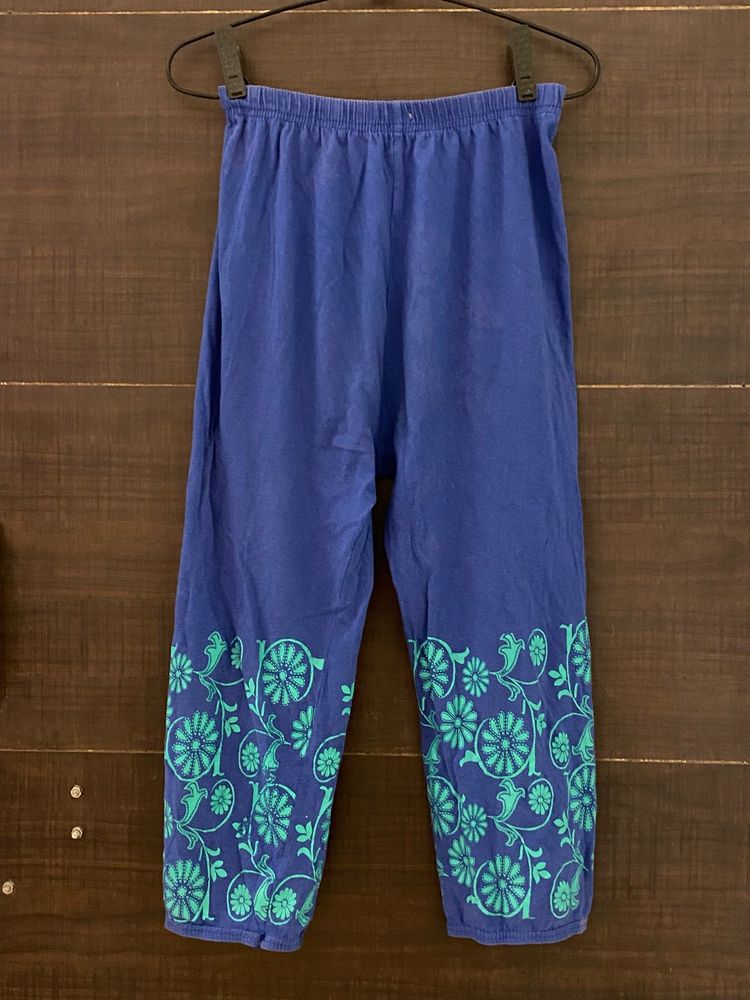 combo- Blue and black Floral Print Pants