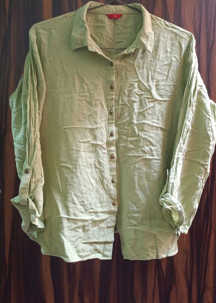 Olive Green Shirt For Girls