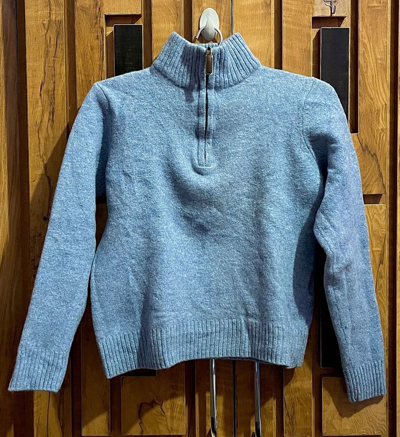 Light Blue Knit Pullover Sweater