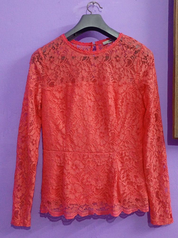 Beautiful Coral Colour Top For Girls