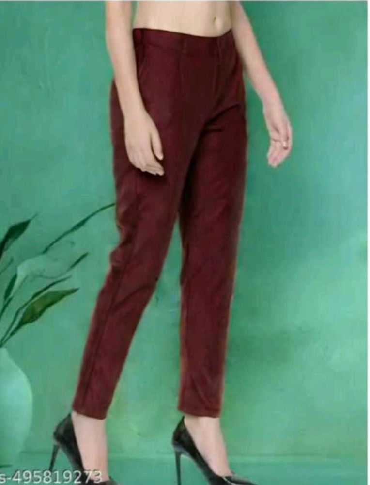 Maroon Casual Pants