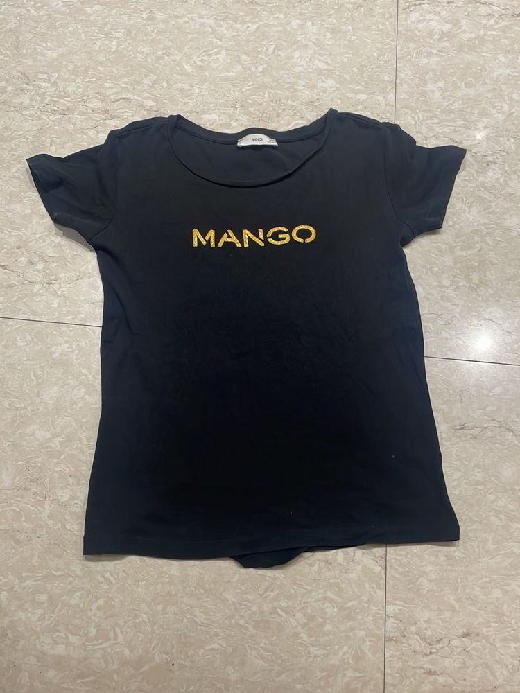 Mango Black Graphic Tee