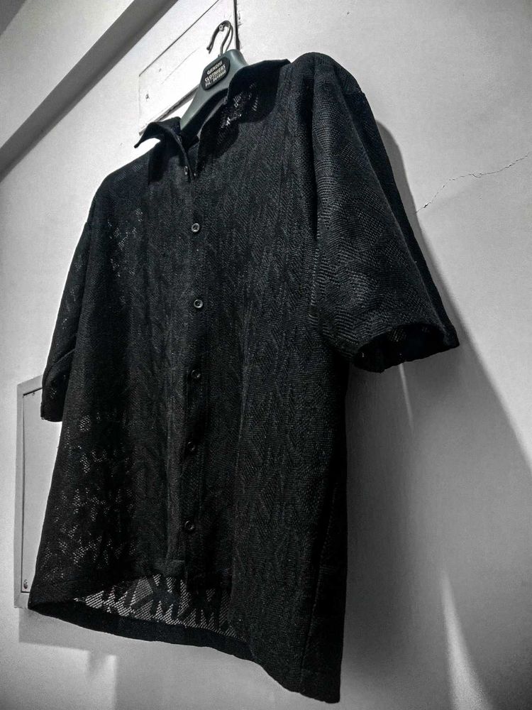 Net Shirt Z Black For Man&#39;s