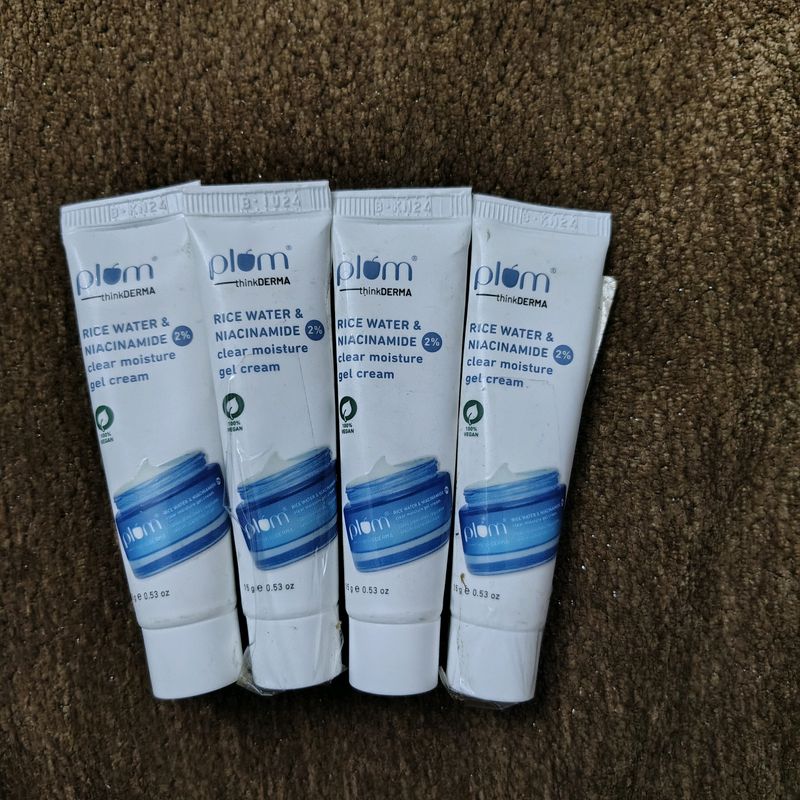 Plum Rice Water &amp; Niacinamide Gel Cream Pack Of 4