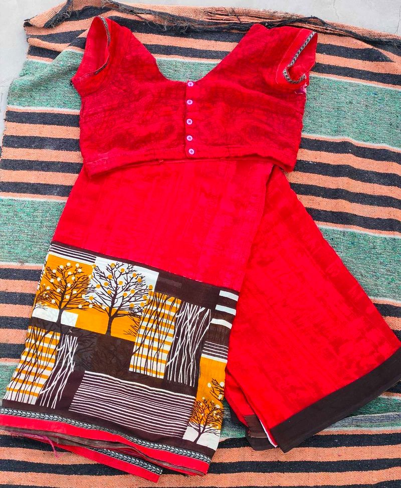 Red Saree With Blouse