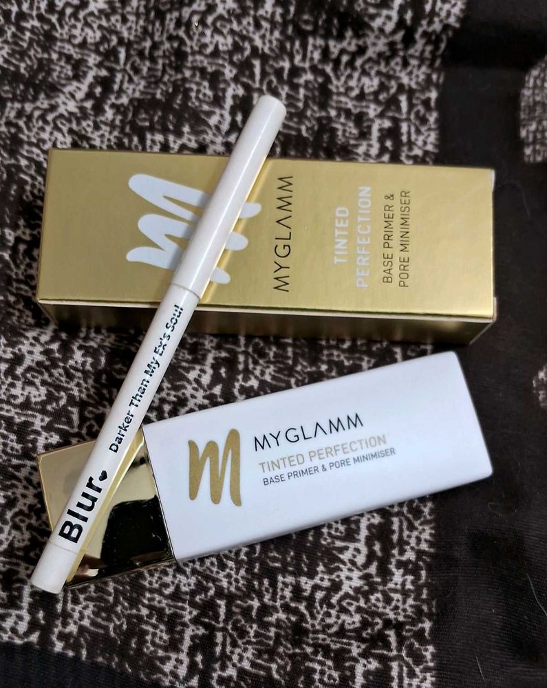 MyGlamm Tinted Primer + Blur White Kajal