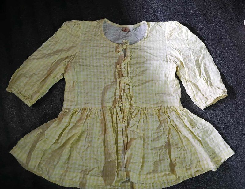Cute Yellow Peplum Top(prettier In Real Color)