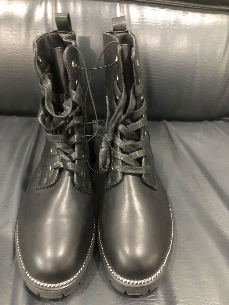Black Lace-Up Boots