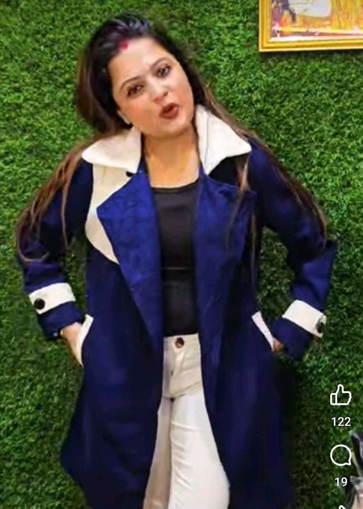 Stylish Navy Blue Trench Coat