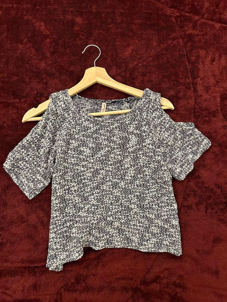 Cold Shoulder Knit Top