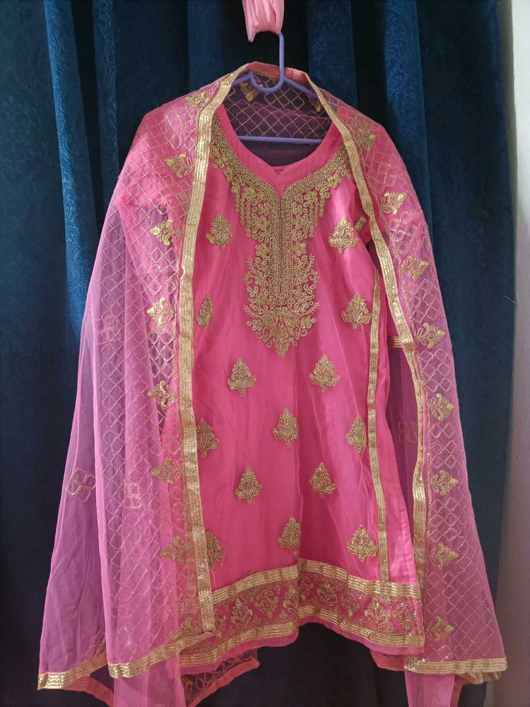 Pink Embroidered Kurta Set