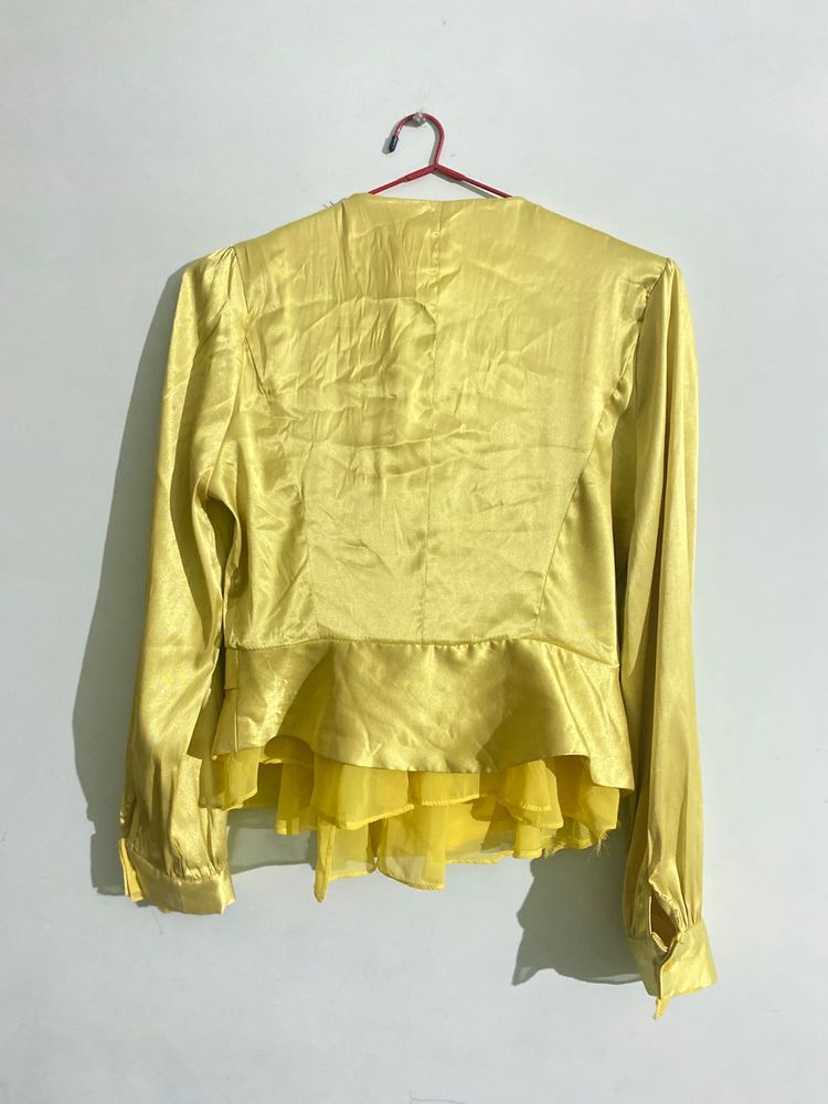 Yellow Peplum Top