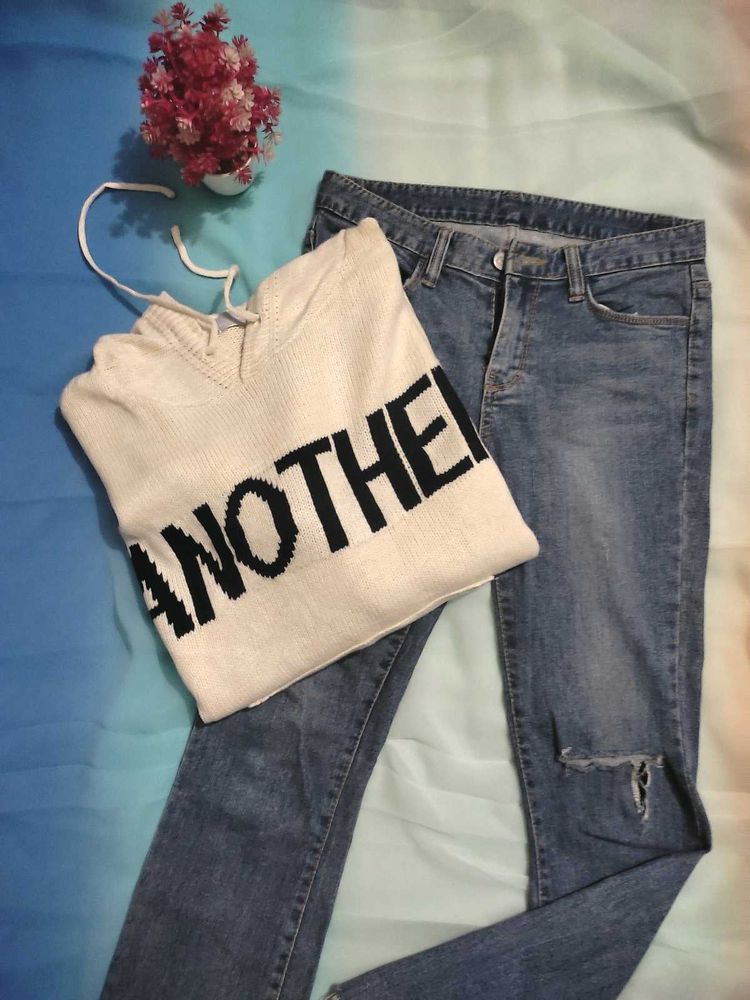 White Comfortable Sweater For Winter