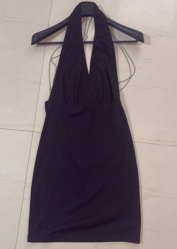 Black Halter Mini Dress