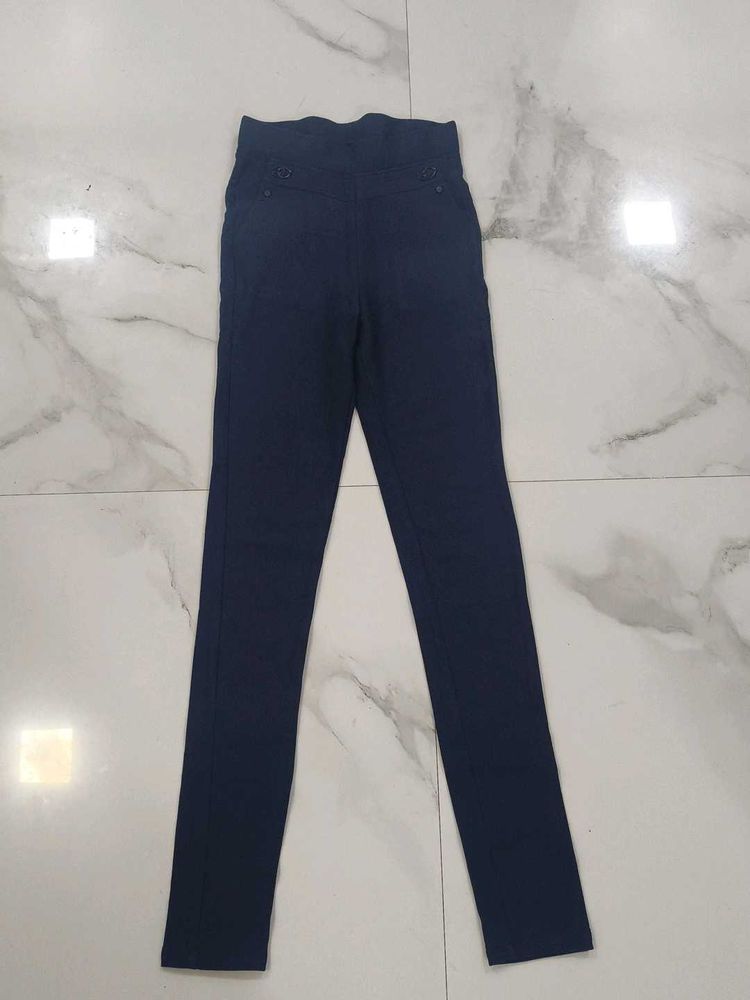 Stylish Navy Blue Slim Fit Pants