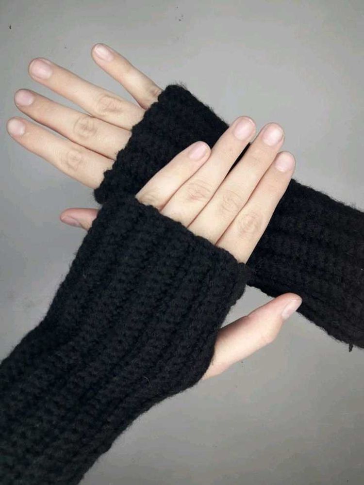 Handmade Black Wrist Warmers