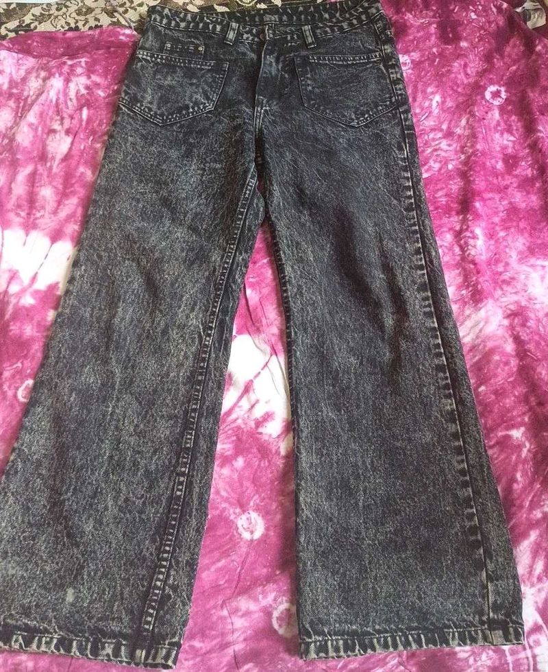 Acid Wash Wide Leg Denim
