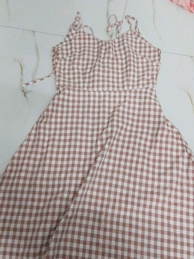 Brown Gingham Sundress