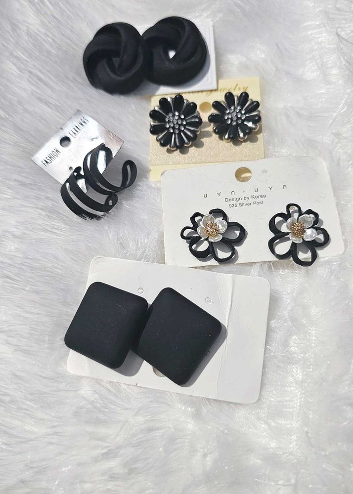 Black Earrings &amp; Hair Ties Bundle