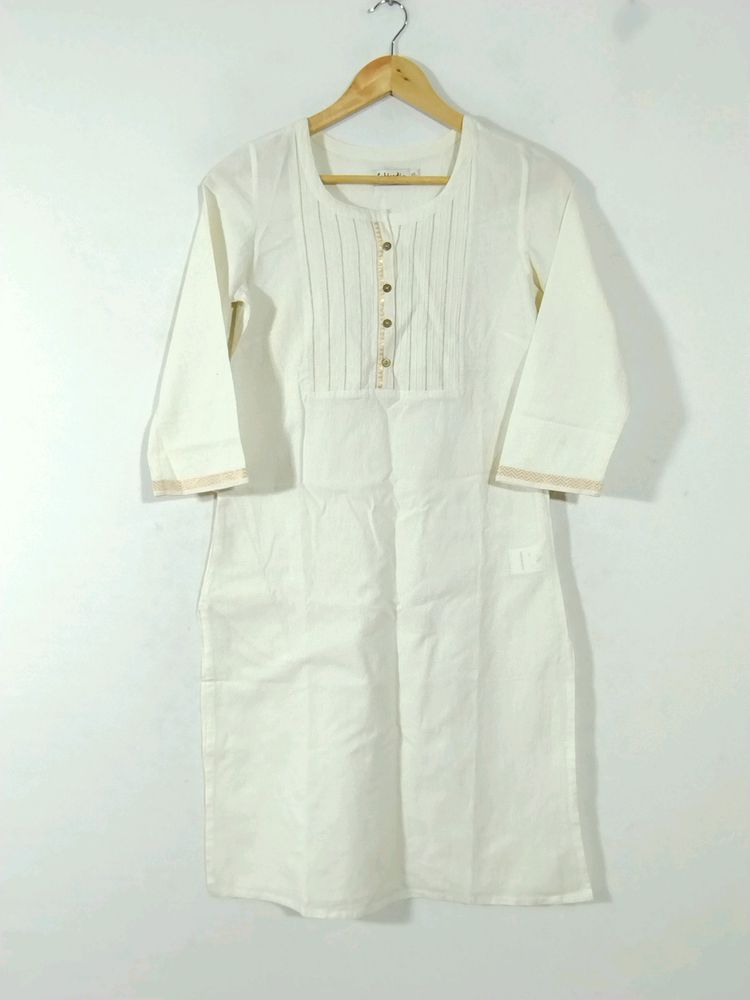 Fabindia Cream Printed Cotton Kurti (Women)