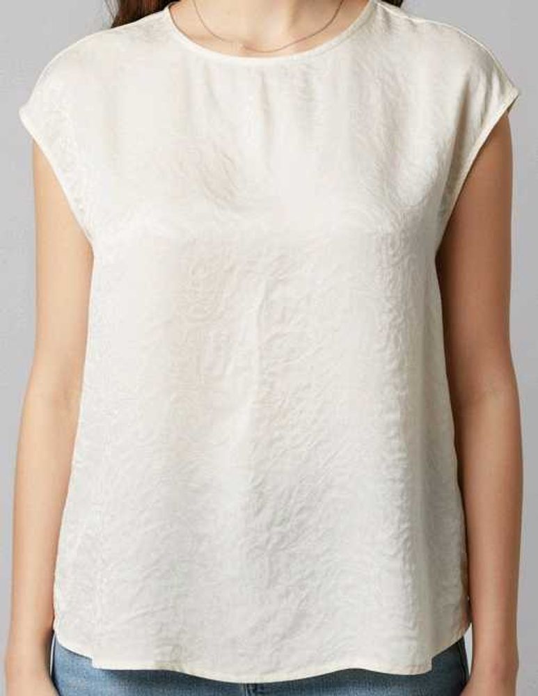 Off-White Cap Sleeve Top