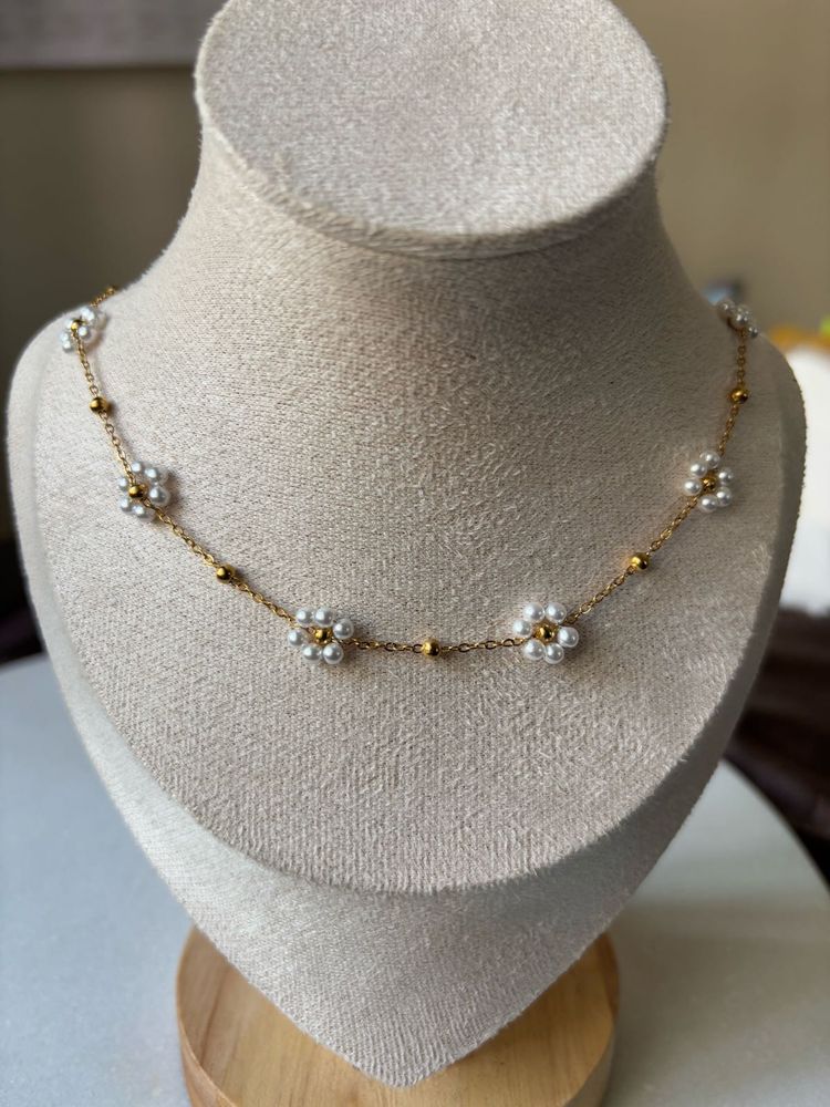 Flower Beaded Necklace Anti-tarnish