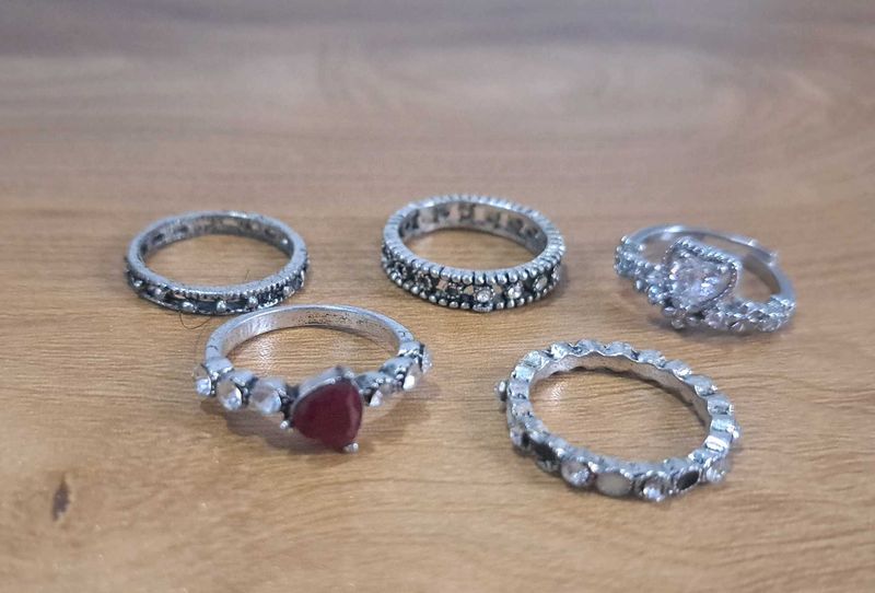Assorted Silver Rings (5)
