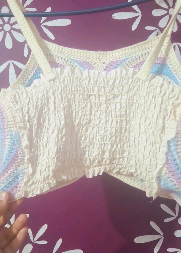 WHITE CORCHET Beautifull TOP