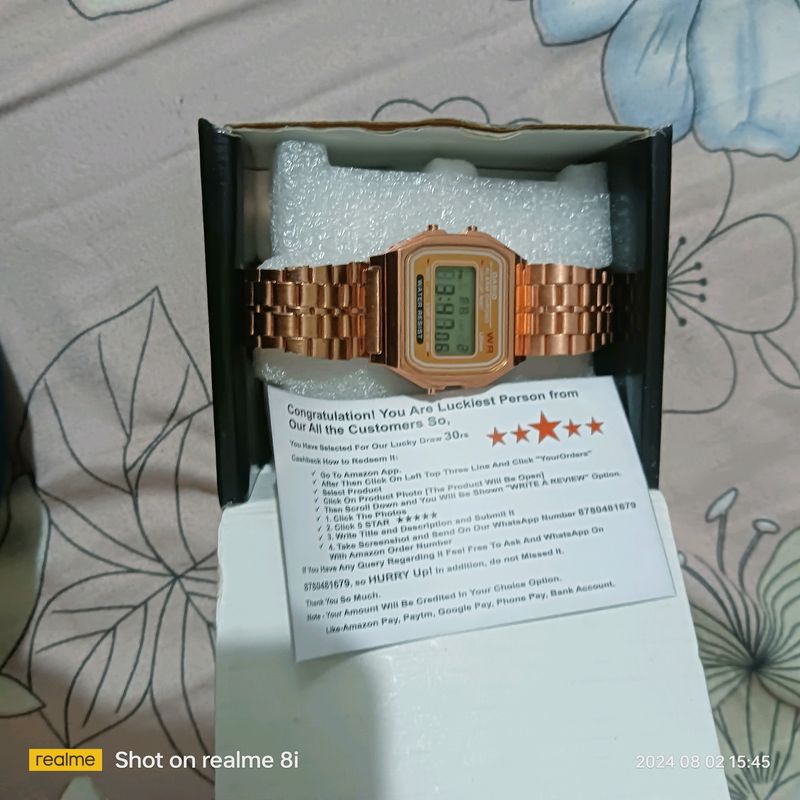 Gold Digital Watch