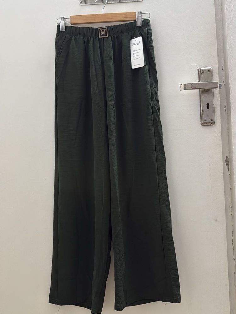 Olive Green Palazzo Wide legged