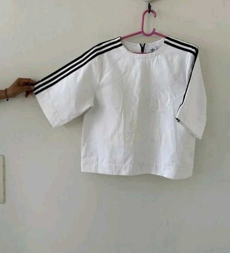 White Adidas Top