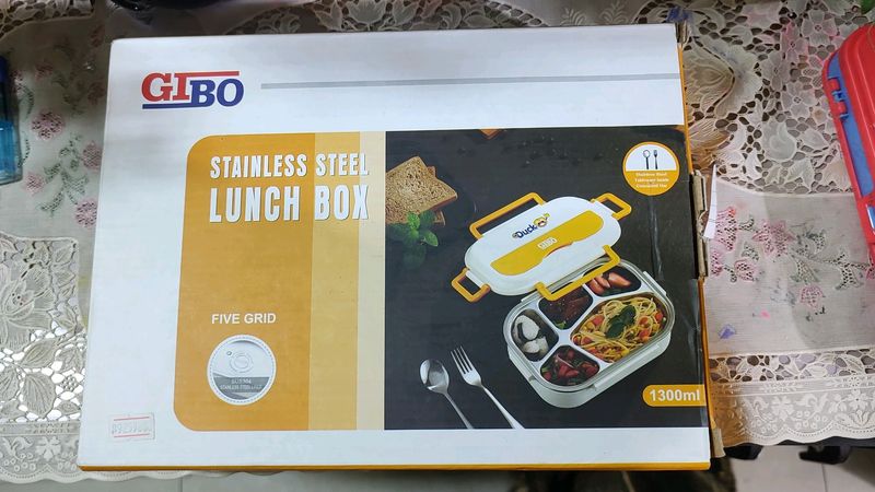 GIBO Stainless Steel Lunch Box - 5 Grid....