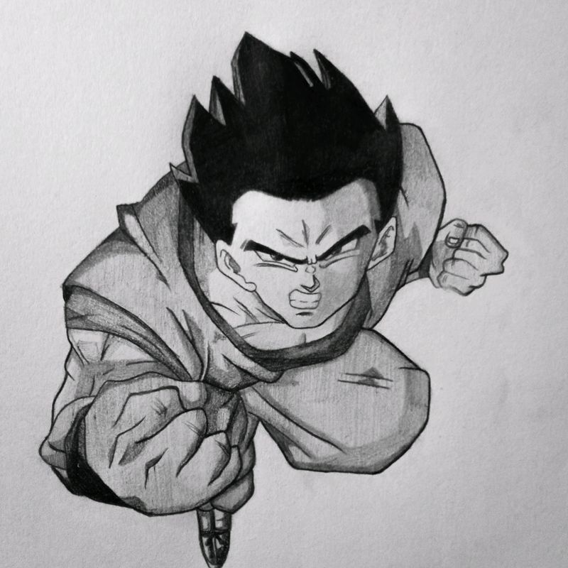 Hand Made Anime Drawing(Gohan) From Dragon Ball Z