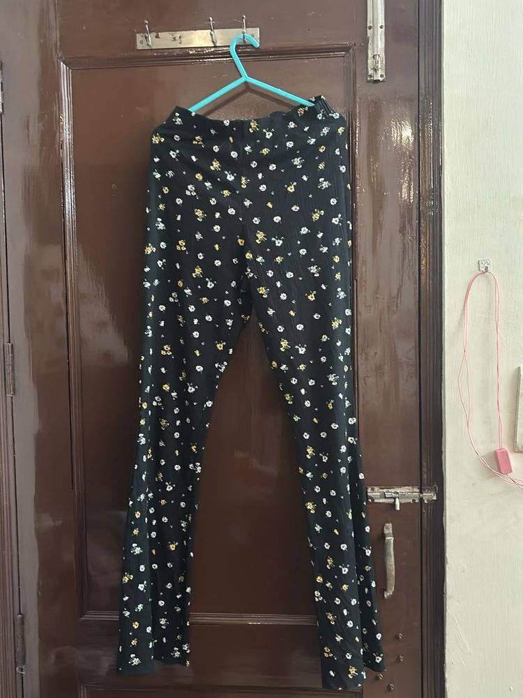 Floral Print Flare Pants