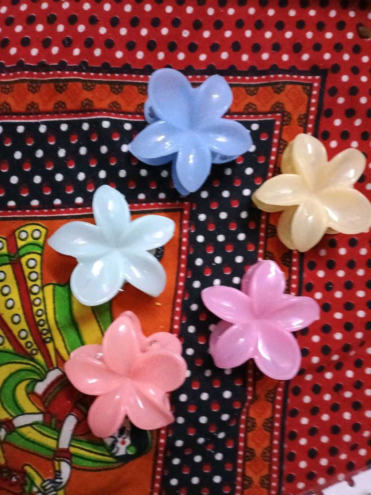 Floral Flower Hair Clips - 5 Pack