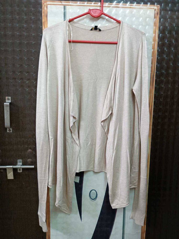 Beige Open Cardigan