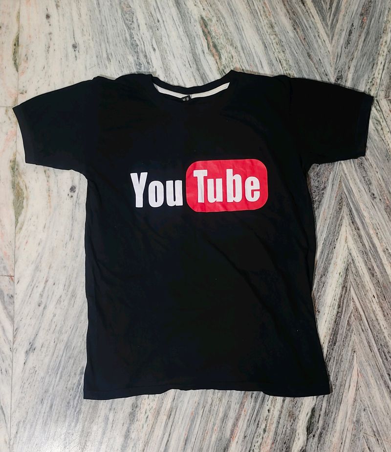 Black YouTube Printed T-shirt