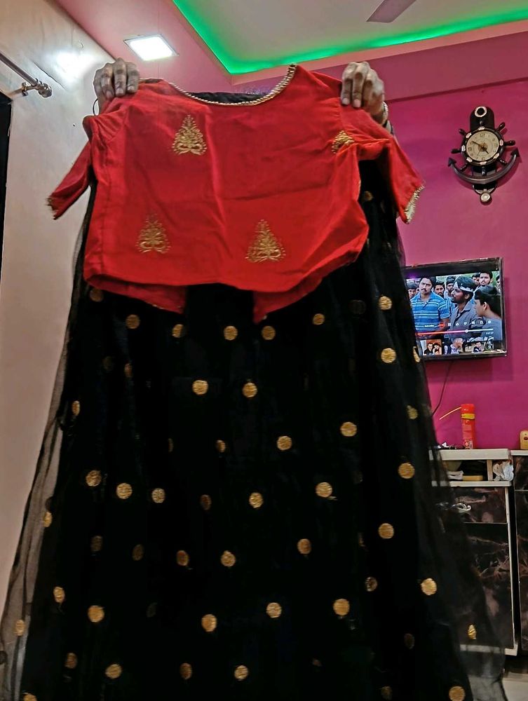Red &amp; Black Lehenga Choli
