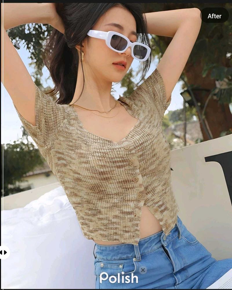 New With Tag Korean Premium Cute Crop Top