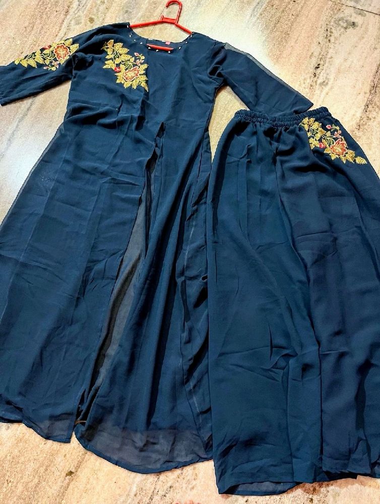 Navy Blue Kurti With Plazo 💙
