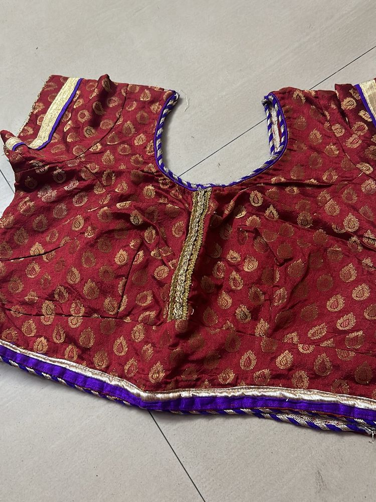 Two Blouse Maroon And Cotton  Red