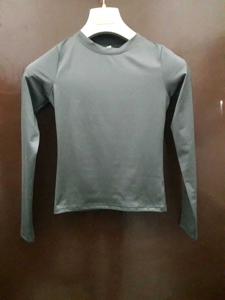 Gray Long Sleeve Top