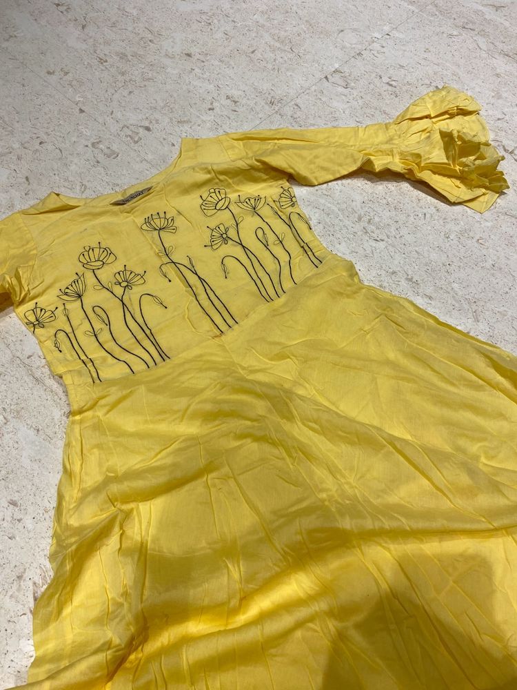 butter yellow indian dress