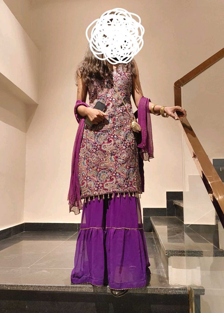 Embroidered Sharara Set