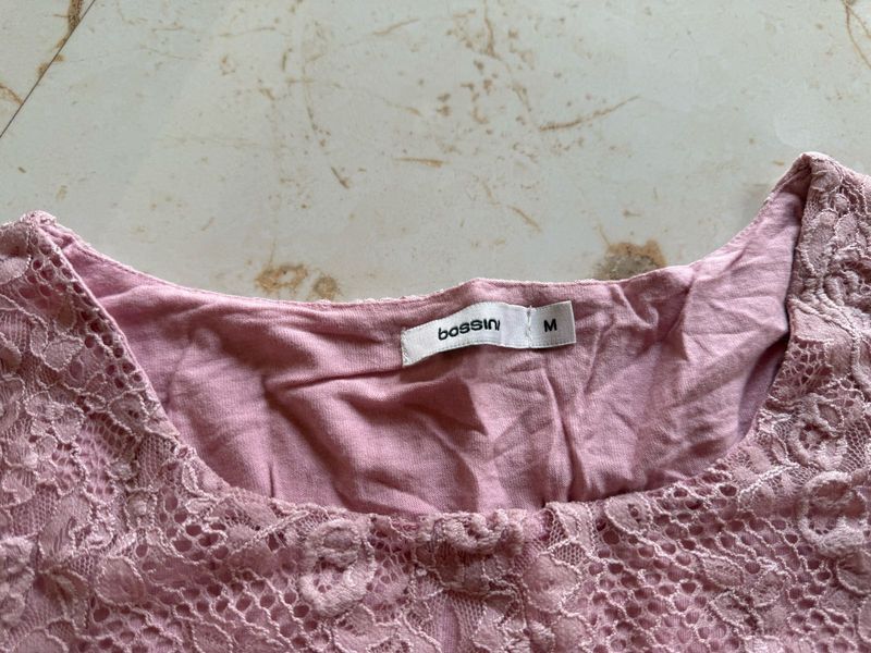 Pink Lace Top - Size M