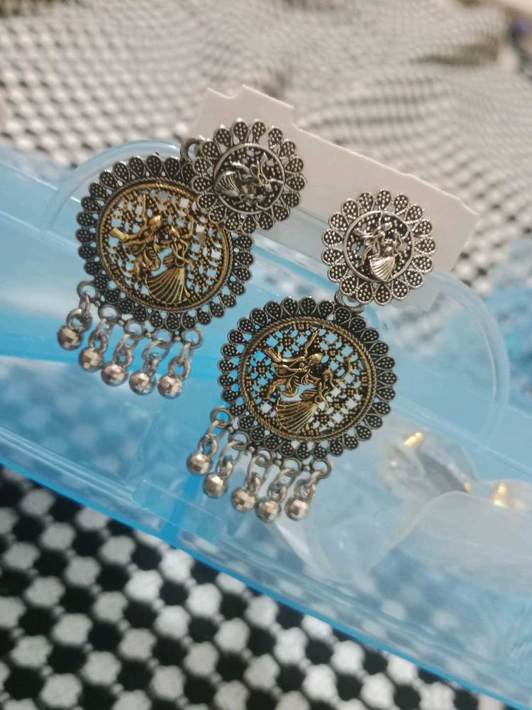 Ethnic Inspired Silver Earrings