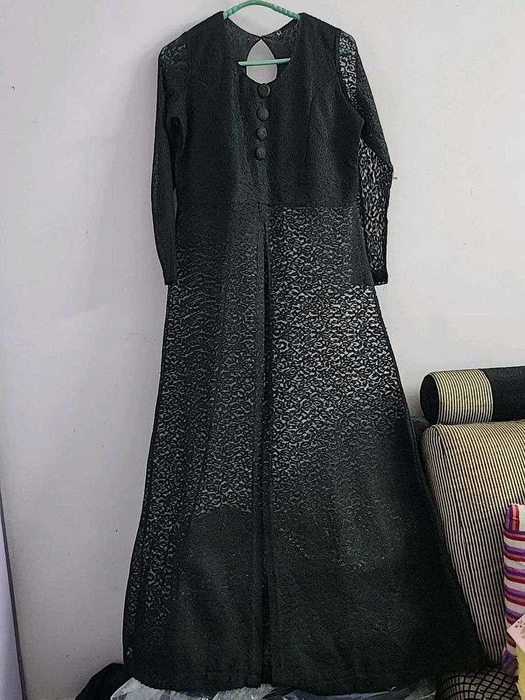 black midi dress