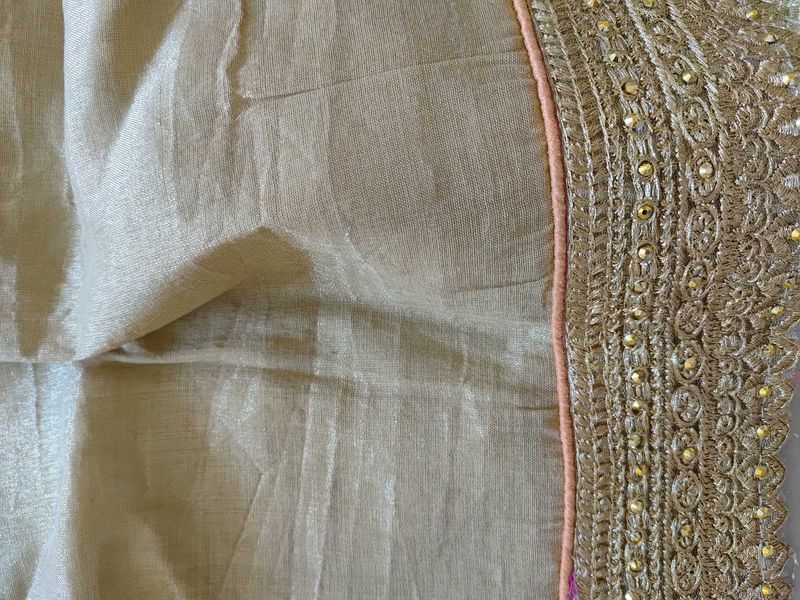 Unstiched Gold Blouse Cloth