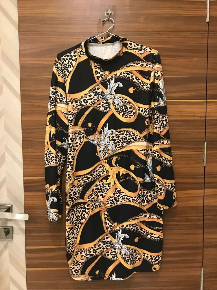 Chain Print Bodycon Dress